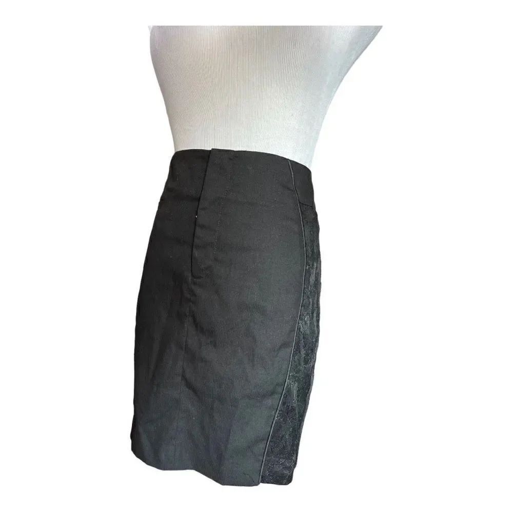 Womens BCBG BCBGeneration Black Mixed Media Mini Skirt - Sz 12